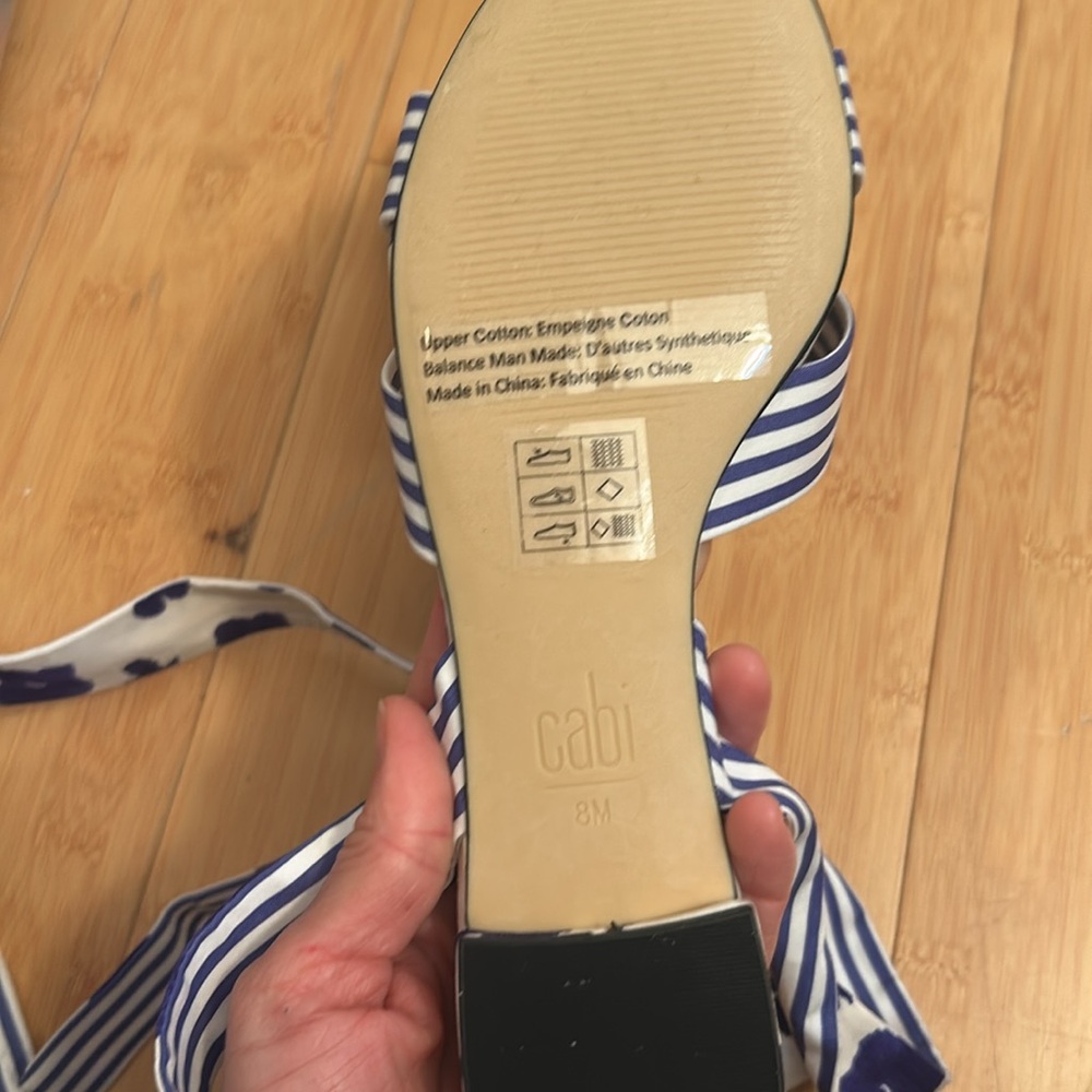 Cabi All Tied Up Blue & White Sandals size 8, New without box NWOB - Picture 5 of 6